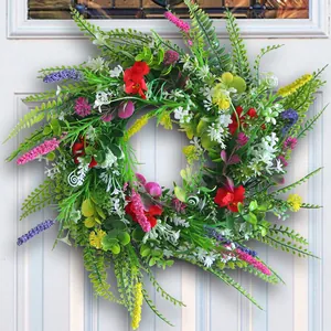 Vivace ghirlanda di fiori selvatici del Texas artificiali per decorazione porta primaverile
