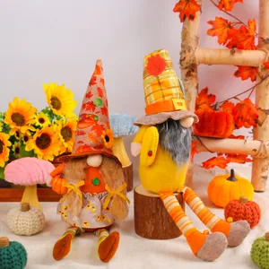 Erntedankfest Sonnenblume Langbeiniger Zwerg Gesichtslose Puppe Rudolph Ornament Herbst Dekoration Zwerg Plüschfigur
