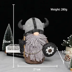 Visual size and weight dimensions of the Viking Warrior Gnome doll decorative plush figure