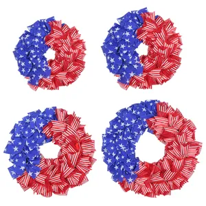 Set di quattro ghirlande da 30 cm a tema bandiera americana per il Giorno dell'Indipendenza