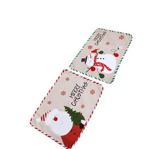 Festive Christmas placemats featuring Santa and Snowman designs for holiday table decor
