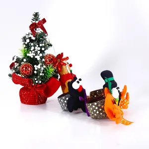Glowing plush slap bracelets with pumpkin and bat motifs for kids festive dressing