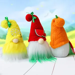 Set di tre gnomi di peluche a tema frutta per la decorazione della casa e delle finestre