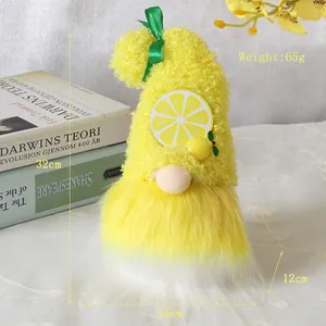 Bambola gnomo limone in peluche fatta a mano con dimensioni per decorazione finestra