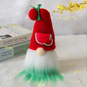 Gnomo di anguria in peluche fatto a mano per decorazioni domestiche e vetrine