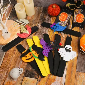Βραχιόλια Σλαπ Halloween για Παιδιά Κολοκύθα Νυχτερίδα Φάντασμα Διακόσμηση Πάρτι Αξεσουάρ Μεταμφίεσης Τσόχινα Περικάρπια