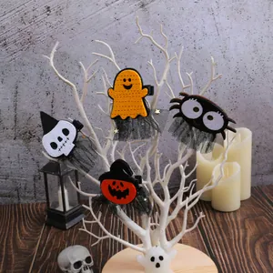 Set di mollette creative per Halloween con zucca, fantasma, ragno e teschio decor