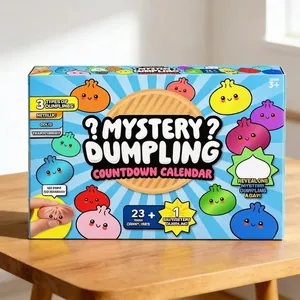 Calendrier de l'Avent 24 jours avec adorables jouets squishy dumplings mystères pour enfants