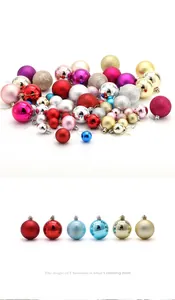 Assorted colorful Christmas ball ornaments with shiny, matte, and glitter textures