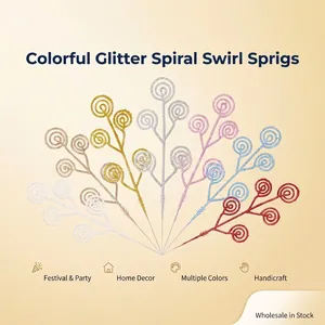Glitter Kunstmatige Kerstbladeren Dennennaalden Spiraal Snoep Cirkels Voor DIY Kerstkrans Boom Decoratie Plastic Ornamenten