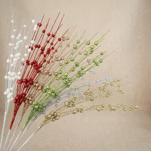Bunte glitzernde künstliche Beerenstiele für Weihnachtsbaum und DIY Kranzdekorationen