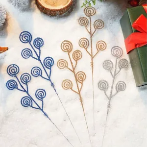 Rami Decorativi per Albero di Natale con Glitter Spirale a Forma di Caramella Picks in Plastica per Decorazioni Natalizie Casa
