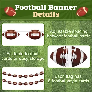 Detailed view of football banner featuring adjustable cards and foldable design for easy storage.
