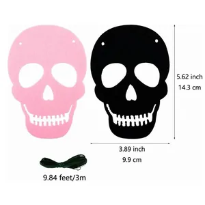 Detailed dimensions of Halloween skull banner with 14.3cm height and 3m long string