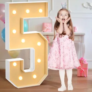 Grande numero 5 a LED 3D per la decorazione della festa di compleanno per bambina