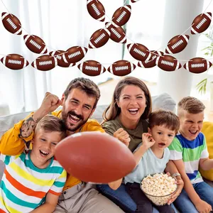 Decorative football theme party banner garland for kids birthday celebration events