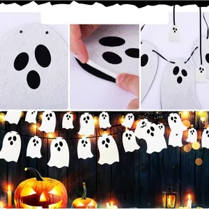 White felt ghost banner for Halloween party decorations with thick durable material