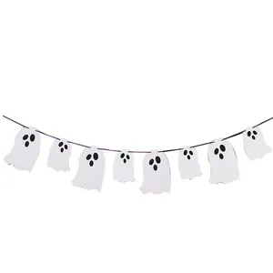 Decorative Halloween ghost garland banner for spooky party atmosphere and scene layout