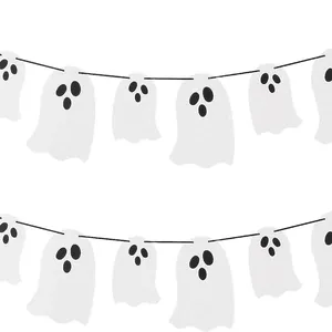 Halloween ghost banner garland decoration for spooky party atmosphere