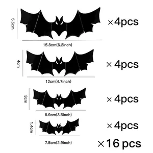 Halloween 3D Schwarz Fledermaus Wandaufkleber Hohl Dekorative DIY Fledermaus Aufkleber Set Für Festliche Home Party Wand Fenster Ornament