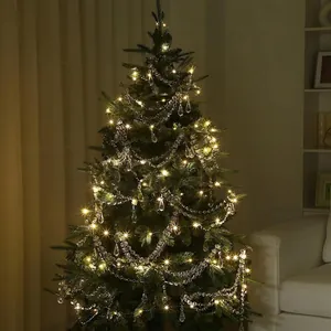 Kristallen Meerlagige Kerstboom Kralenketting Slinger Decoratie Hanger Ijskegel Sneeuwvlok Hangend Ornament Feestelijke Decoratie