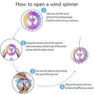 Step-by-step guide to open a colorful hummingbird 3D metal wind spinner