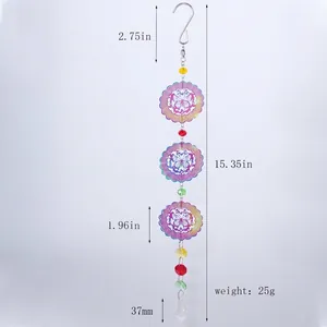 Buntes 3D-Edelstahl-Windspiel mit Mandala- und Schmetterlingsmustern für die Gartendeko