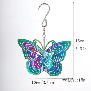 3D Edelstahl Mandala Windspiel Spinner Bunte Metall Hängende Dekoration Für Garten Hof Draußen Haus Dekoration