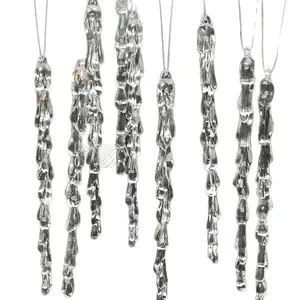 25pcs transparent icicle drop ornaments for Christmas tree and wedding window decoration