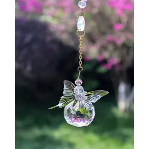 Kristall Schmetterling Sonnenfänger Regenbogenmacher Fensterhänger Ornament Für Garten Haus Deko Facettierte Kristallkugel Anhänger