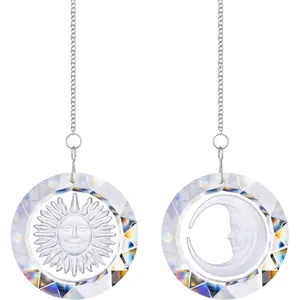 Cristallo Suncatcher Creatore di Arcobaleno Sole Luna Pendente Decorativo Stile Nordico Finestra Prisma Giardino Cortile Auto Ornamento