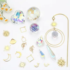 260pcs DIY crystal sun catcher kit featuring rainbow prisms and elegant gold charms