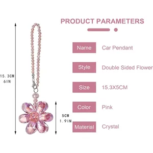 Faceted Artificial Crystal Flower Suncatcher Rainbow Maker Prism Hanging Ornament For Home Window Car Decoration Gift