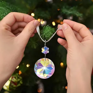 Pendente fiocco di neve in cristallo cangiante per decorazione albero di Natale