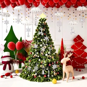 Set de 18 décorations de Noël transparentes avec glaçons, flocons de neige et élans.