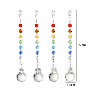 Attrape-soleil en cristal arc-en-ciel avec breloques gravées pour cadeaux