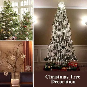 24pcs set clear icicle and snowflake hanging ornaments for Christmas tree festive decoration