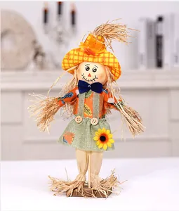Cute standing scarecrow doll decoration perfect for Halloween and Harvest Festival
