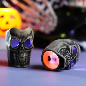 Halloween LED schedel kaarsenbeker hars decoratie lichtgevend