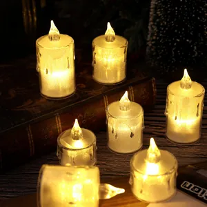 Realistic flickering LED crystal candles for romantic home atmosphere and Halloween decor
