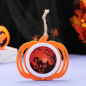 LED κρεμαστό φωτιστικό κολοκύθας Halloween με τρομακτική σιλουέτα για διακόσμηση