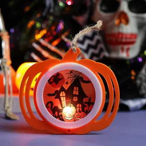 Κρεμαστό φωτιστικό κολοκύθας Halloween με διακόσμηση σιλουέτας στοιχειωμένου σπιτιού