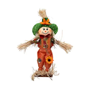 Cute standing Halloween scarecrow doll decoration for harvest festival party decor