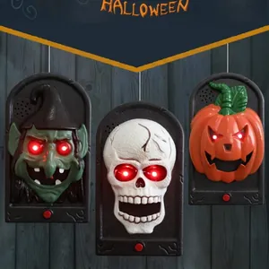 Halloween Türklingel-Kollektion mit leuchtenden Augen in Schädel Kürbis Designs