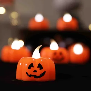Halloween LED Pumpkin Electronic Candle Light Spooky Jack-O'-Lantern Ornament For Party Home Hotel Desktop Decoration