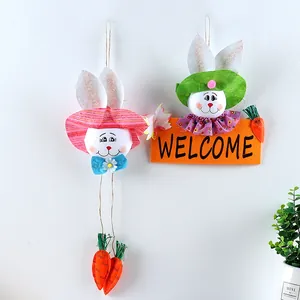 Osterhasen-Filzanhänger mit Welcome-Schild für die festliche Wanddekoration zu Hause