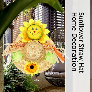 Pastorale Sonnenblumen Strohhut Hängedekoration für Schule, Klassenzimmer und Heim