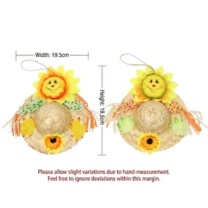 Kreative Halloween Sonnenblumen Strohhut Wanddekoration für Kindergarten Klassenzimmer