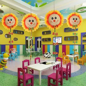 Decorazione Appesa a Forma di Girasole Sorridente per Halloween Ciondolo in Schiuma per Vetrine e Decorazione Aule di Scuola Materna