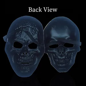 Protective full face skull masks in black for Halloween parties and CS military gear